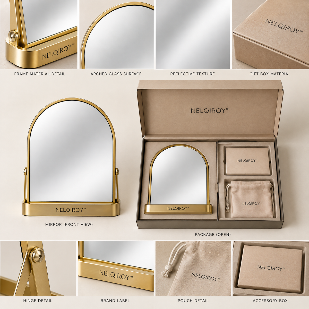 NELQIROY™ Arched Artistic Tabletop Mirror image 6