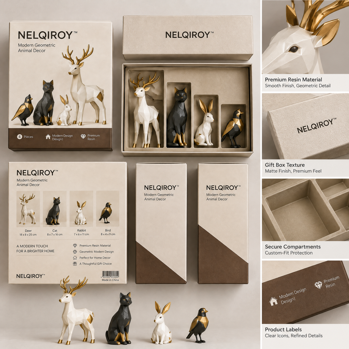 NELQIROY™ Modern Geometric Animal Decor image 6