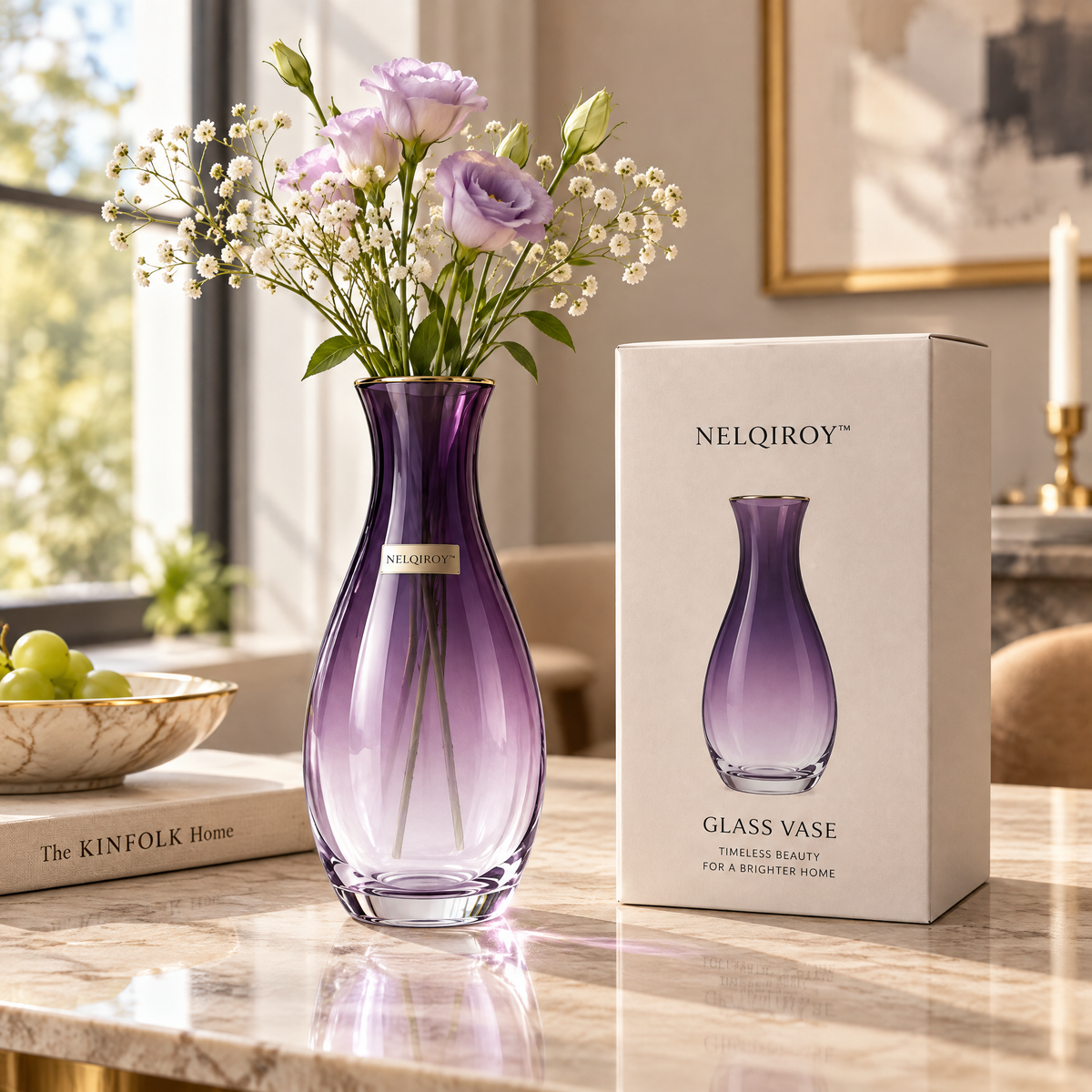 NELQIROY™ Gradient Glass Vase image 2