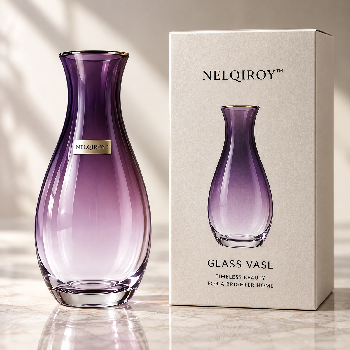NELQIROY™ Gradient Glass Vase image 4