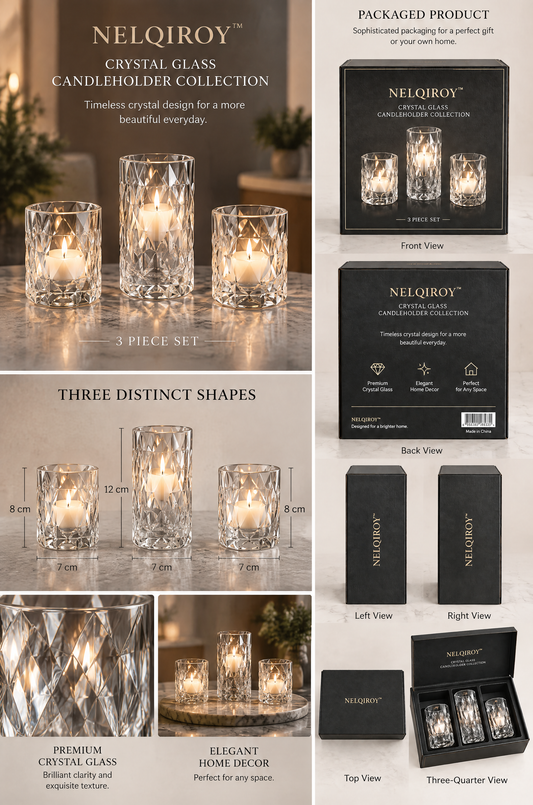 NELQIROY™ Crystal Glass Candleholder Collection primary image