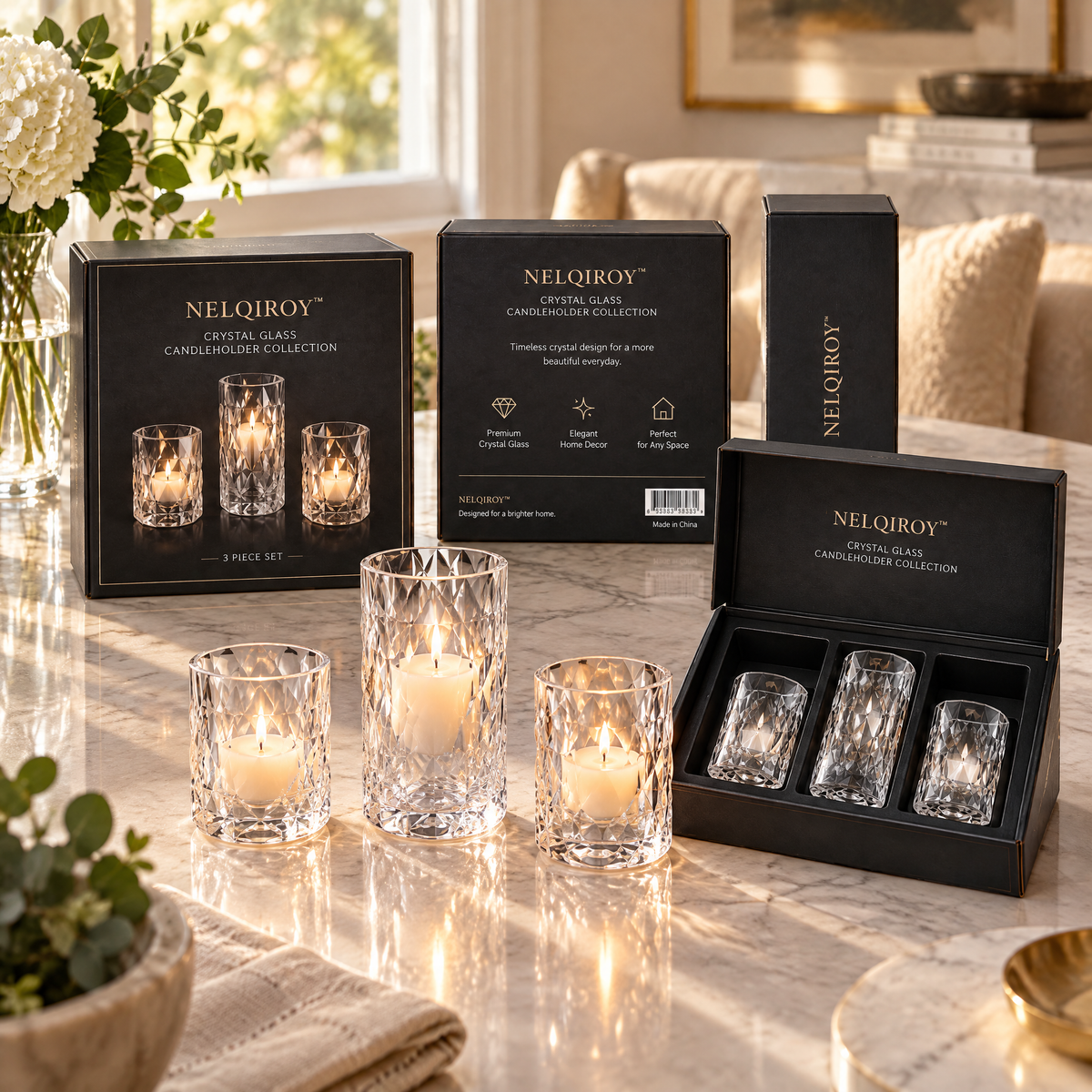 NELQIROY™ Crystal Glass Candleholder Collection image 3
