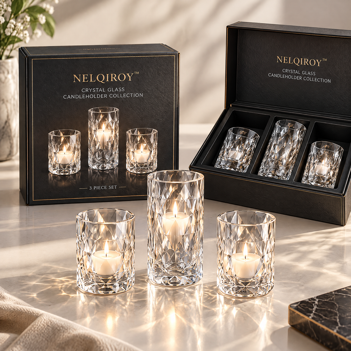 NELQIROY™ Crystal Glass Candleholder Collection image 4