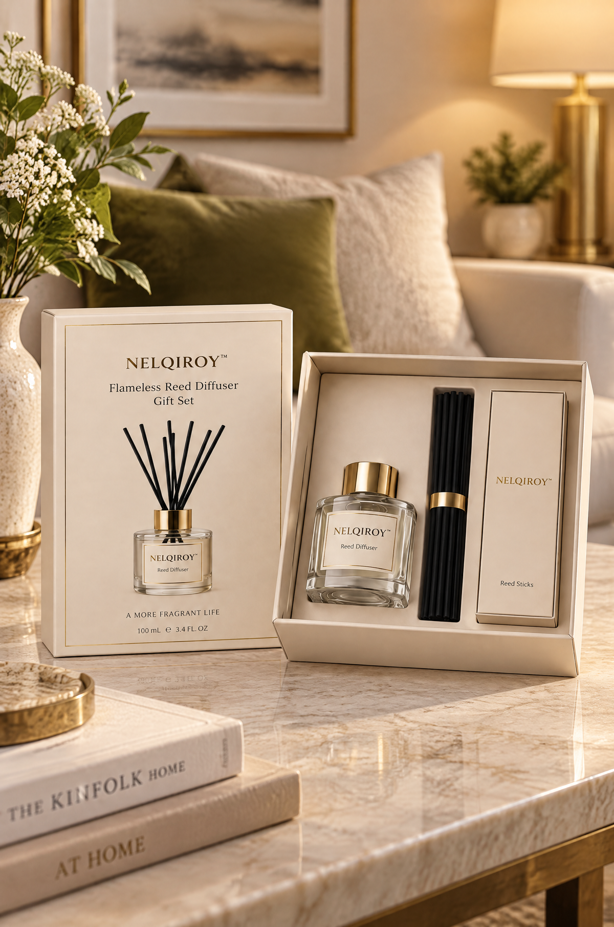 NELQIROY™ Flameless Reed Diffuser Gift Set image 2