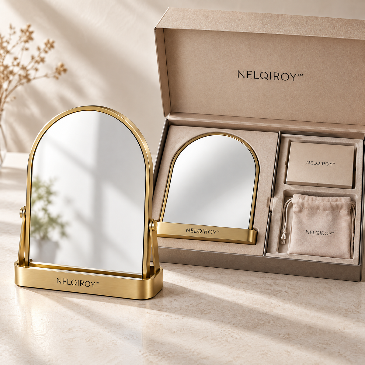 NELQIROY™ Arched Artistic Tabletop Mirror image 3