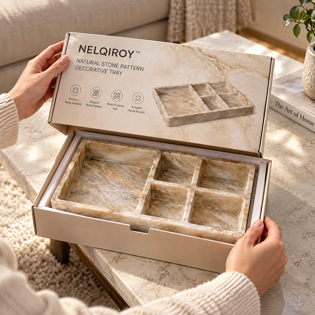 NELQIROY™ Natural Stone Pattern Decorative Tray image 6