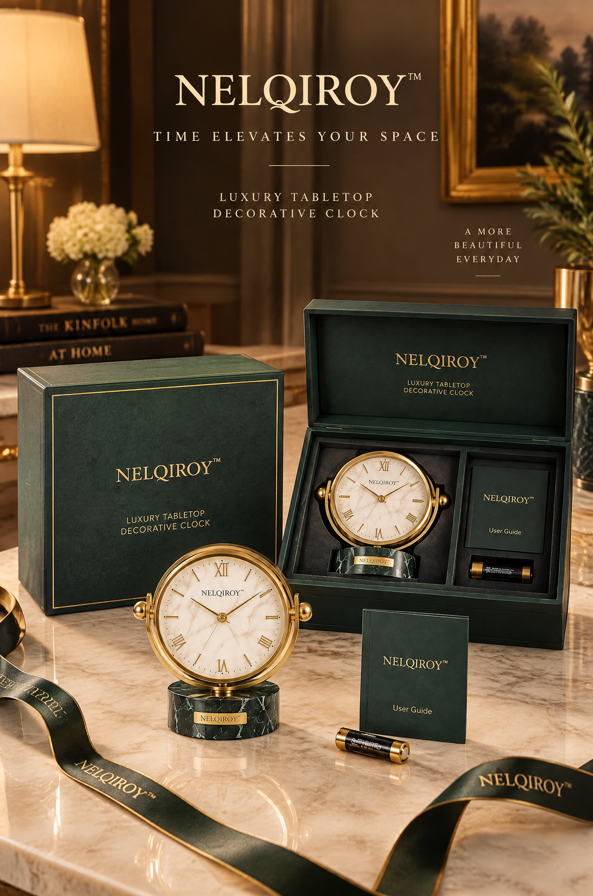 NELQIROY™ Luxury Tabletop Decorative Clock image 2